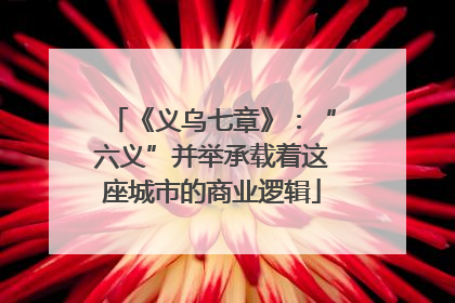 《义乌七章》：“六义”并举承载着这座城市的商业逻辑