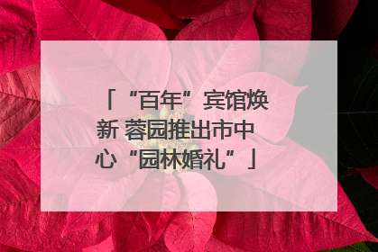 “百年”宾馆焕新 蓉园推出市中心“园林婚礼”