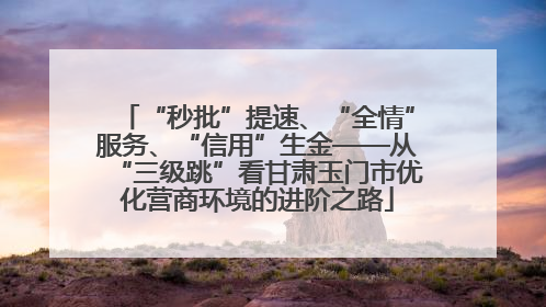 “秒批”提速、“全情”服务、“信用”生金——从“三级跳”看甘肃玉门市优化营商环境的进阶之路