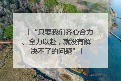 “只要我们齐心合力、全力以赴，就没有解决不了的问题”