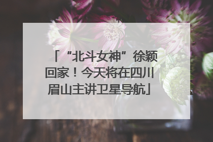 “北斗女神”徐颖回家！今天将在四川眉山主讲卫星导航