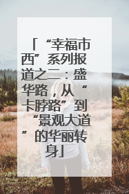 “幸福市西”系列报道之二：盛华路，从“卡脖路”到“景观大道”的华丽转身