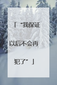 “我保证以后不会再犯了”