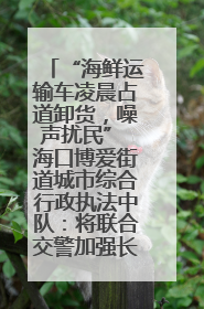 “海鲜运输车凌晨占道卸货，噪声扰民” 海口博爱街道城市综合行政执法中队：将联合交警加强长堤路一带巡逻