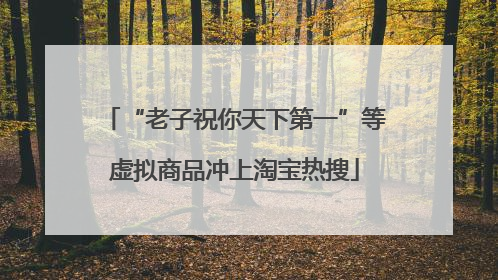 “老子祝你天下第一”等虚拟商品冲上淘宝热搜