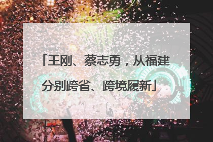 王刚、蔡志勇，从福建分别跨省、跨境履新