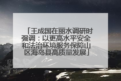 王成国在丽水调研时强调：以更高水平安全和法治环境服务保障山区海岛县高质量发展