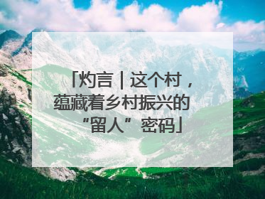 灼言｜这个村，蕴藏着乡村振兴的“留人”密码