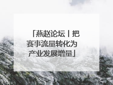 燕赵论坛丨把赛事流量转化为产业发展增量