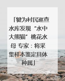 犍为村民巡查水库发现“水中大熊猫”桃花水母 专家：将采集样本鉴定具体种属