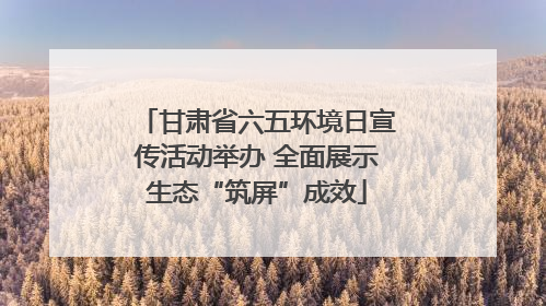 甘肃省六五环境日宣传活动举办 全面展示生态“筑屏”成效