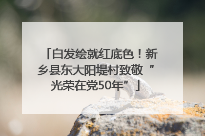 白发绘就红底色！新乡县东大阳堤村致敬“光荣在党50年”