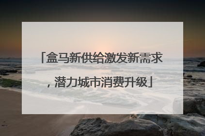 盒马新供给激发新需求，潜力城市消费升级