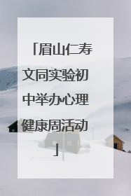 眉山仁寿文同实验初中举办心理健康周活动