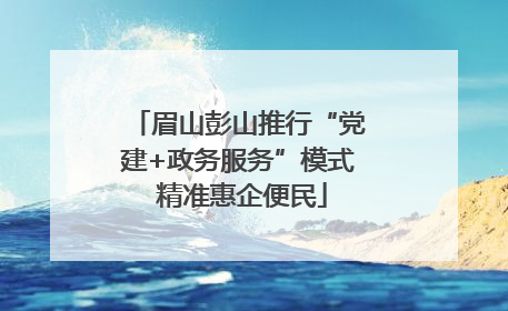 眉山彭山推行“党建+政务服务”模式 精准惠企便民