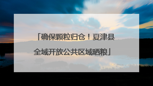 确保颗粒归仓！夏津县全域开放公共区域晒粮