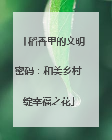 稻香里的文明密码：和美乡村绽幸福之花