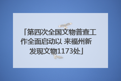第四次全国文物普查工作全面启动以 来福州新发现文物1173处