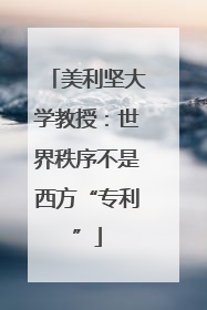 美利坚大学教授：世界秩序不是西方“专利”