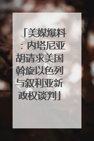 美媒爆料：内塔尼亚胡请求美国斡旋以色列与叙利亚新政权谈判