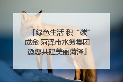 绿色生活 积“碳”成金 菏泽市水务集团邀您共建美丽菏泽