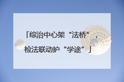 综治中心架“法桥”，检法联动护“学途”