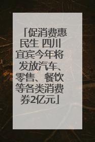 促消费惠民生 四川宜宾今年将发放汽车、零售、餐饮等各类消费券2亿元