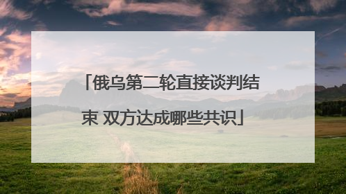 俄乌第二轮直接谈判结束 双方达成哪些共识