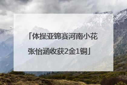 体操亚锦赛河南小花张怡涵收获2金1铜