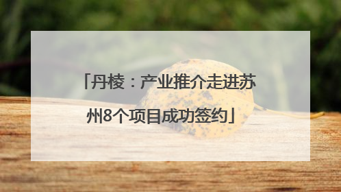 丹棱：产业推介走进苏州8个项目成功签约