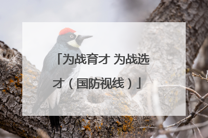 为战育才 为战选才（国防视线）