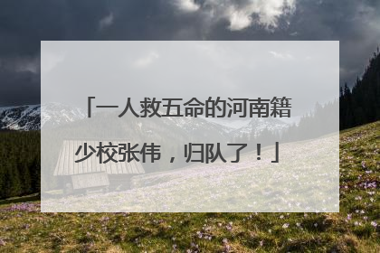 一人救五命的河南籍少校张伟，归队了！
