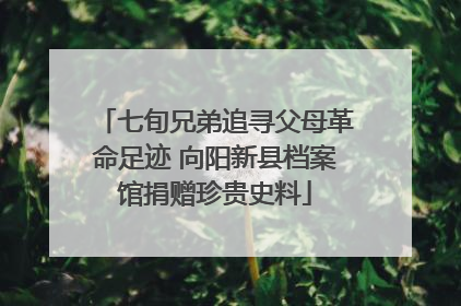 七旬兄弟追寻父母革命足迹 向阳新县档案馆捐赠珍贵史料