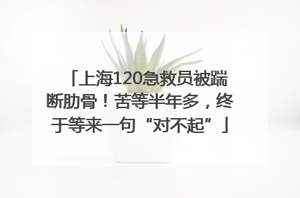 上海120急救员被踹断肋骨！苦等半年多，终于等来一句“对不起”