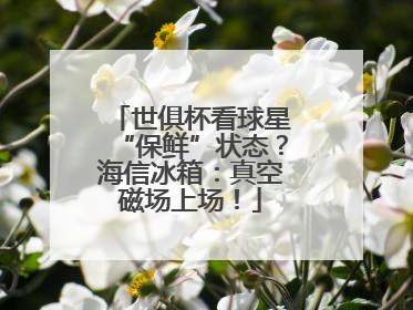 世俱杯看球星“保鲜”状态？海信冰箱：真空磁场上场！