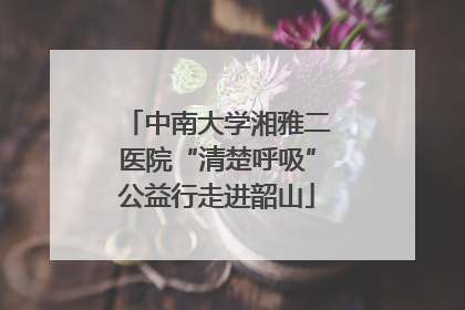 中南大学湘雅二医院“清楚呼吸”公益行走进韶山