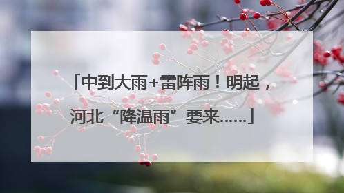 中到大雨+雷阵雨！明起，河北“降温雨”要来……