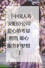 中国人寿安阳分公司爱心助考显担当 暖心服务护梦想