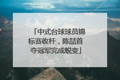 中式台球球员锦标赛收杆，陈喆首夺冠军完成蜕变