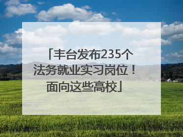 丰台发布235个法务就业实习岗位！面向这些高校