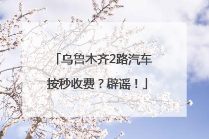 乌鲁木齐2路汽车按秒收费？辟谣！