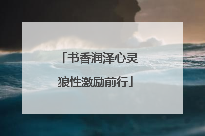 书香润泽心灵 狼性激励前行