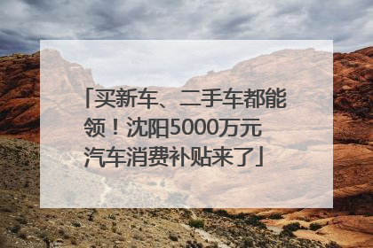买新车、二手车都能领！沈阳5000万元汽车消费补贴来了