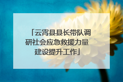 云霄县县长带队调研社会应急救援力量建设提升工作