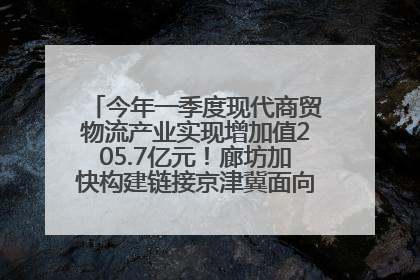 今年一季度现代商贸物流产业实现增加值205.7亿元！廊坊加快构建链接京津冀面向全世界的物流通道