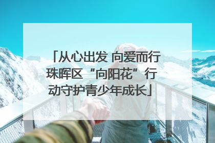 从心出发 向爱而行 珠晖区“向阳花”行动守护青少年成长