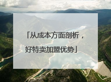 从成本方面剖析，好特卖加盟优势
