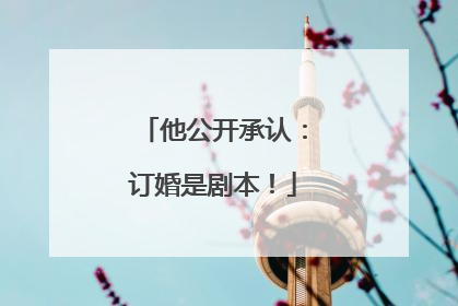 他公开承认：订婚是剧本！
