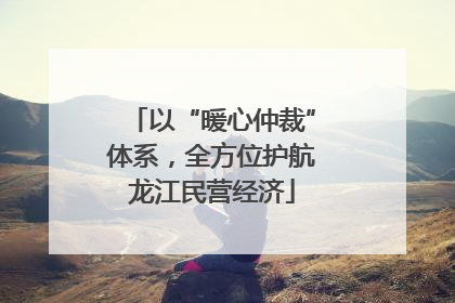 以“暖心仲裁”体系，全方位护航龙江民营经济