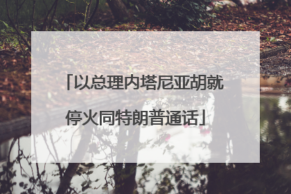 以总理内塔尼亚胡就停火同特朗普通话